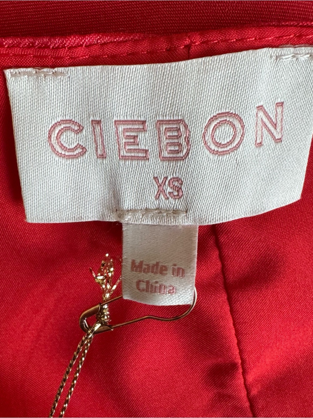 CIEBON | Farrah Shimmer Satin Red Puff Sleeve Shirt Blouse XS NWT - Picture 16 of 16